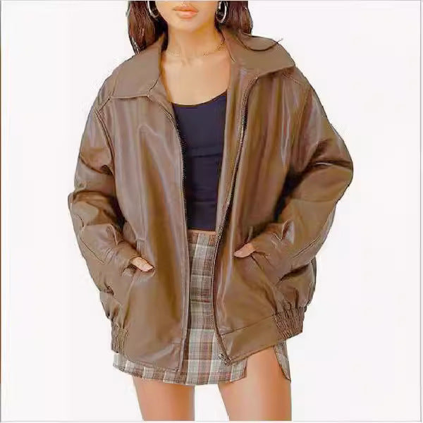 Women's Oversized Biker's Leather Jacket