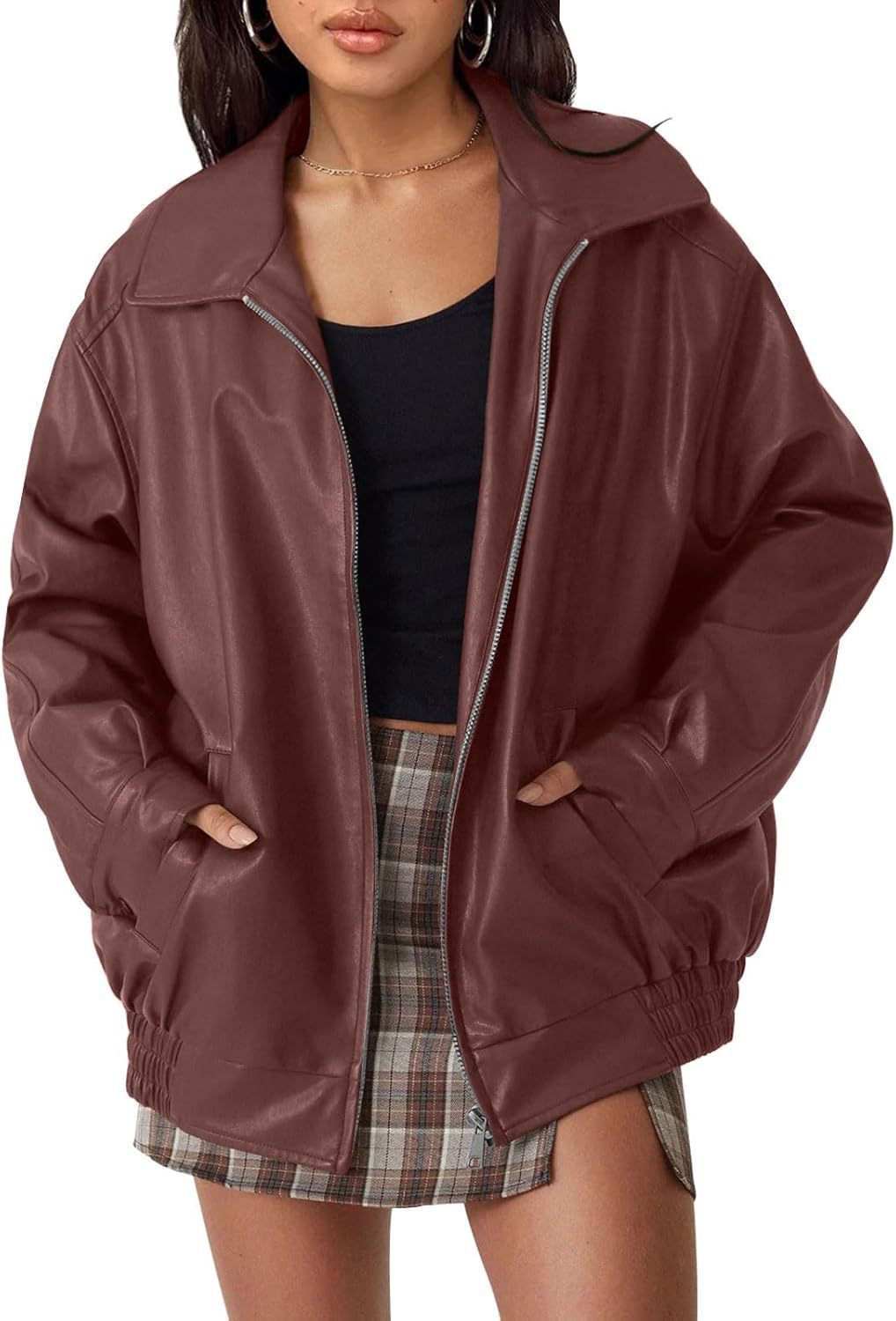 Women's Oversized Biker's Leather Jacket