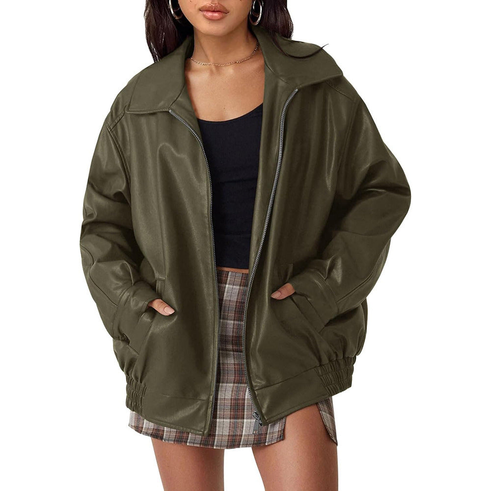 Women's Oversized Biker's Leather Jacket