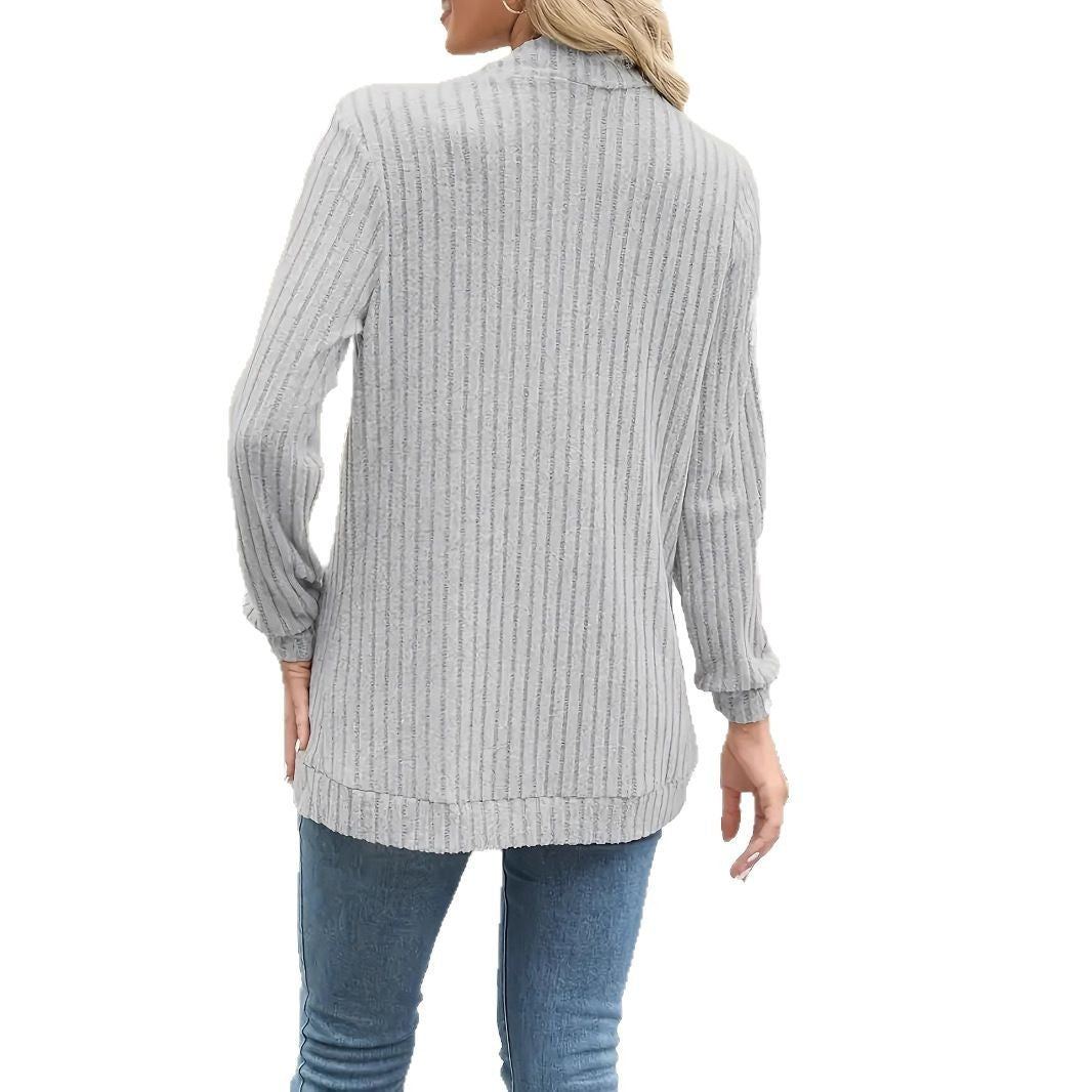 Sanding Casual Patchwork Long Sleeve Cardigan Jacket