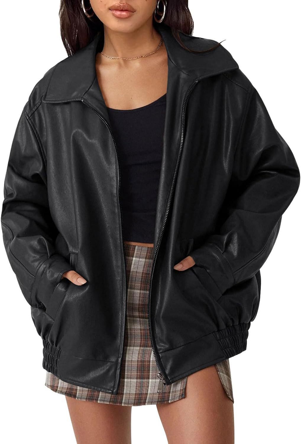 Women's Oversized Biker's Leather Jacket