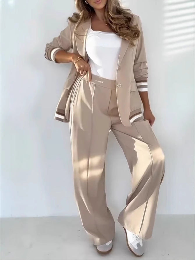 2 Pcs Set Women Suit Coat Pants