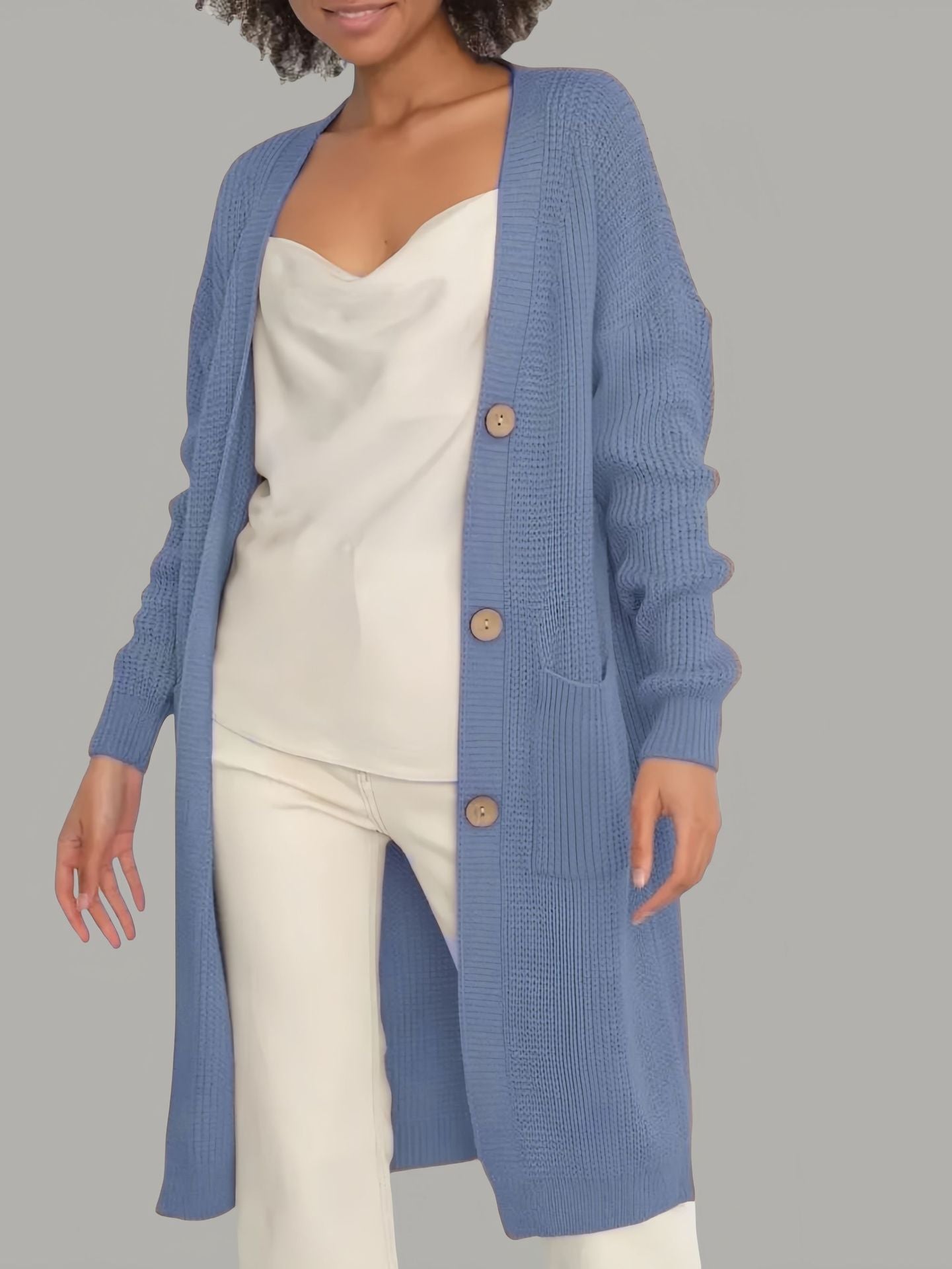 Loose And Versatile Long Sleeved Knitted Cardigan Jacket