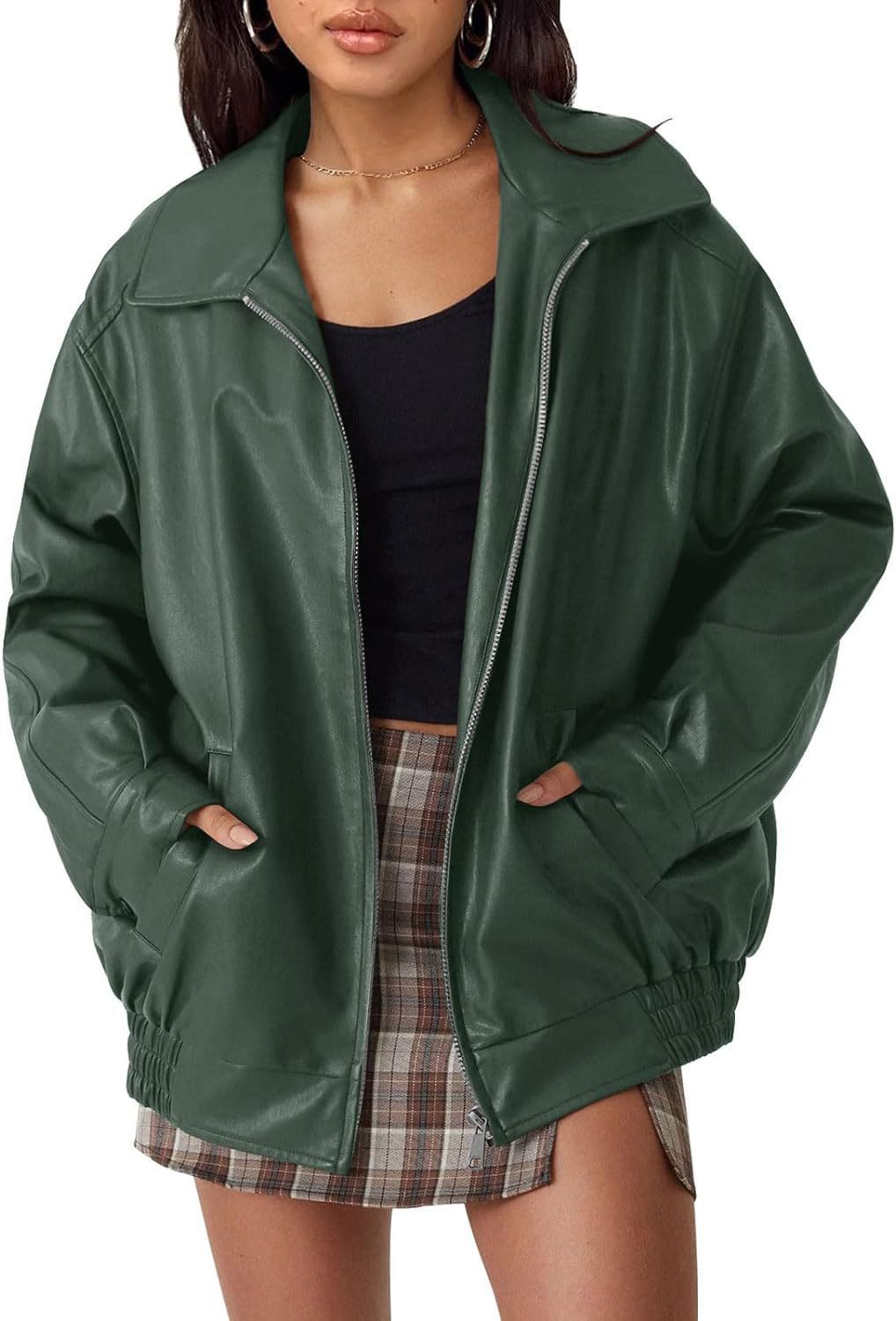 Women's Oversized Biker's Leather Jacket