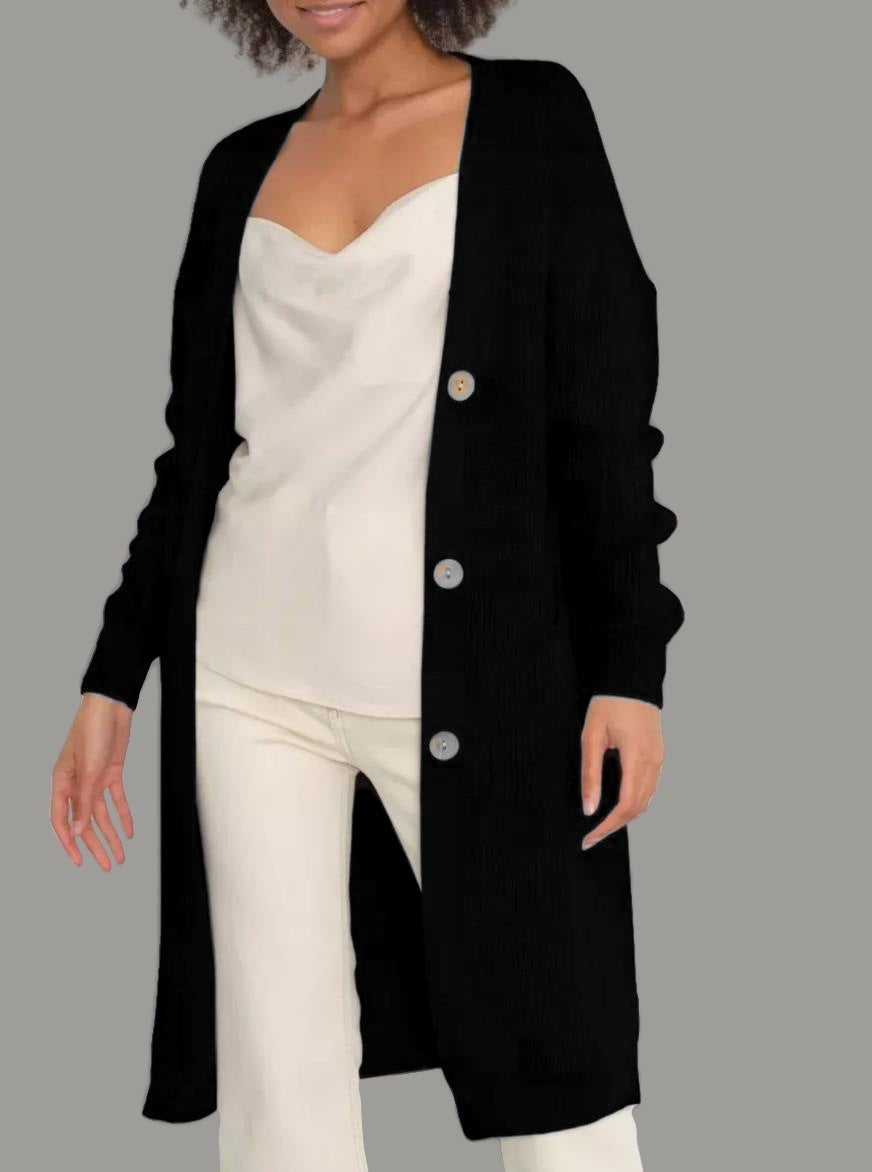 Loose And Versatile Long Sleeved Knitted Cardigan Jacket