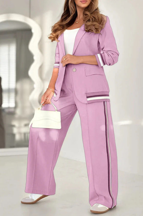2 Pcs Set Women Suit Coat Pants