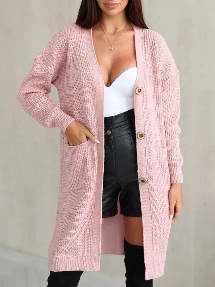 Loose And Versatile Long Sleeved Knitted Cardigan Jacket