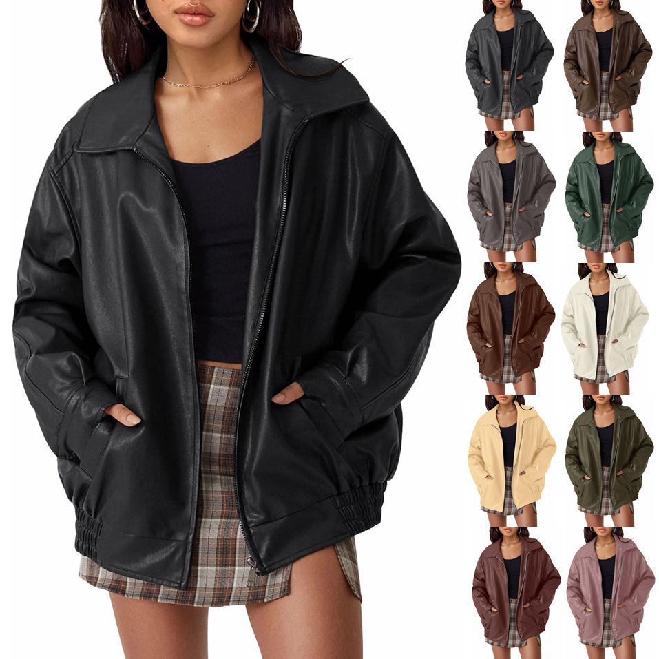 Women's Oversized Biker's Leather Jacket