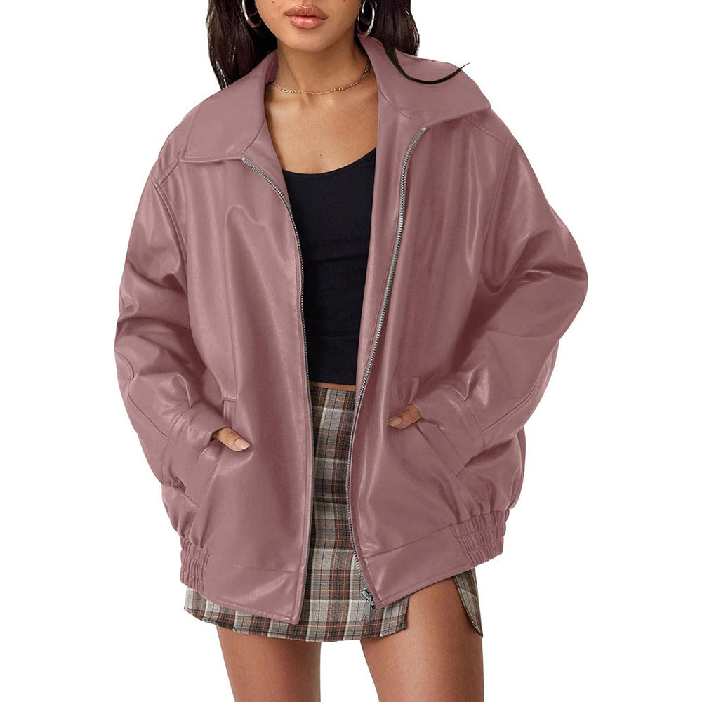 Women's Oversized Biker's Leather Jacket